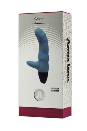 Вибратор рельефный Adrien Lastic Cyclone Blue со стимуляцией точки G, два мотора || 