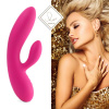 Гибкий вибратор кролик с двумя моторами FeelzToys Lea Rabbit Vibrator Rubine Red || 