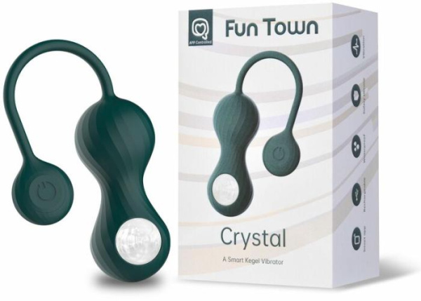 Вагинальные смарт-шарики с вибрацией Magic Motion Fun Town Crystal, с прозрачным стеклянным шаром