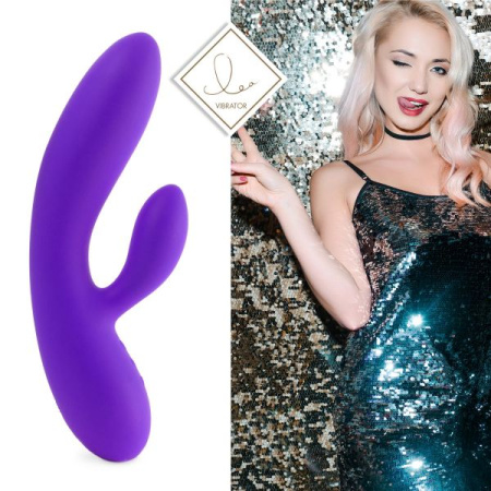 Гибкий вибратор кролик с двумя моторами FeelzToys Lea Rabbit Vibrator Medium Purple || 