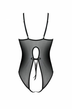Боди Passion Ursula Body black S/M, с ажурным декором и открытым шагом || 