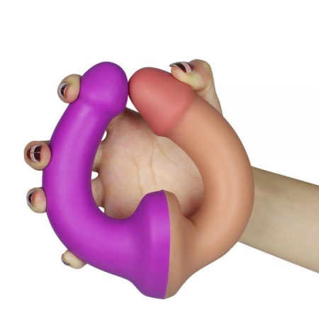 Страпон двойной 12.5" Double Dildo, Flesh+Purple || 