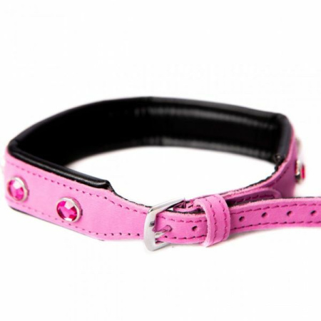 Ошейник Leather Jewel, Pink || 
