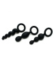 Набор анальных игрушек Satisfyer Plugs black (set of 3) - Booty Call, макс. диаметр 3см || 