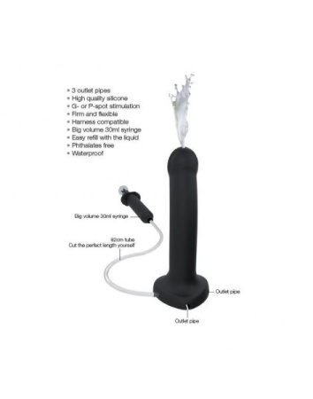 Кончающий фаллоимитатор Strap-On-Me Dildo Cum Flesh, диаметр 3,6см, силикон, насадка для страпона || 