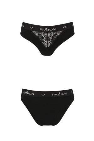 Трусики с широкой резинкой и кружевом Passion PS001 PANTIES black, size XL || 