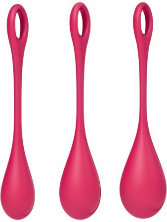 Набор йони бусин Satisfyer Yoni Power 1 Red, диаметр 2-2,5-3см, вес 22-46-74гр || 