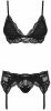 Комплект с поясом для чулок Obsessive 810-SEG-1 3 pcs set black L/XL || 