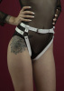 Гартеры Feral Feelings - Belt Briefs, трусики, натуральная кожа, цвет белый || 