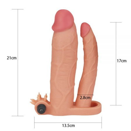 Насадка двойная с вибрацией Add 3" Vibrating Double Penis Sleeve || 
