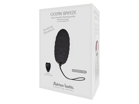 Виброяйцо Adrien Lastic Ocean Breeze Black с пультом ДУ, 10 режимов работы || 