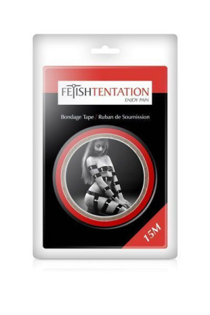 Скотч для бондажа Fetish Tentation Red (15м), не липнет к коже и волоскам, только сам к себе || 