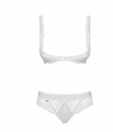Комплект открытая грудь Obsessive Miamor 2 pcs set white S/M || 