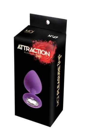 Анальная пробка с кристаллом MAI Attraction Toys №49 Purple, длина 9,5см, диаметр 4см || 