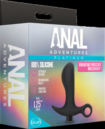 Анальная пробка Blush Anal Adventures Platinum Silicone Vibrating Pros || 