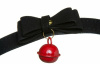 F61286 Ошейник красный замшевый Bow and Bell Black || 