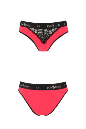 Трусики с широкой резинкой и кружевом Passion PS001 PANTIES red/black, size L || 