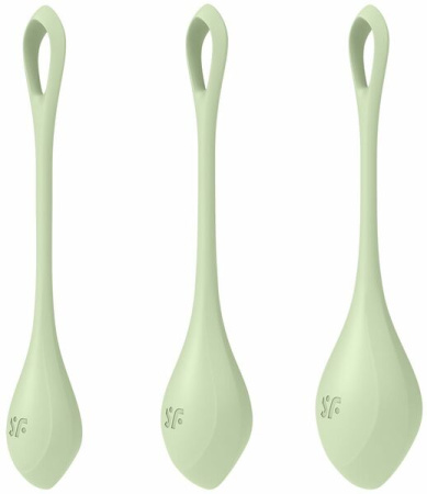 Набор йони бусин Satisfyer Yoni Power 2 Light Green, диаметр 2-2,5-3см, вес 22-44-73гр
