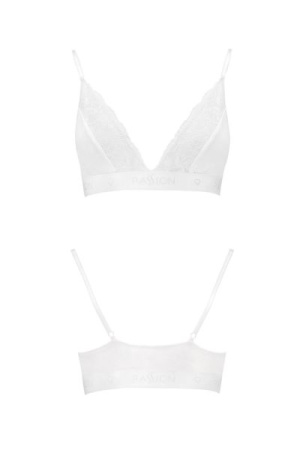 Эластичный топ с кружевом Passion PS001 TOP white, size M || 
