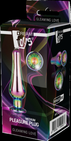 DT21821 Анальная пробка конической формы Dream Toys GLEAMING LOVE COLOURED PLEASURE PLUG M || 