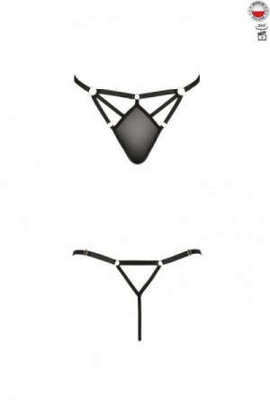 Стринги из стреп MEGGY THONG black S/M - Passion Exclusive