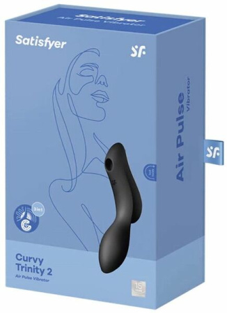 Вакуумный стимулятор с вибрацией Satisfyer Curvy Trinity 2 Black || 