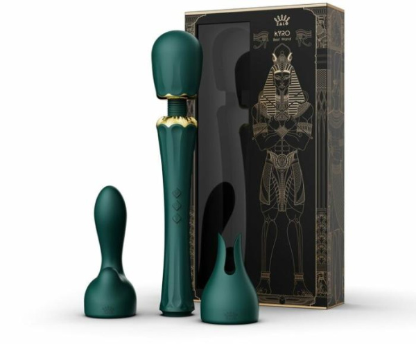 Вибратор микрофон с насадками Zalo Kyro Wand Turquoise Green