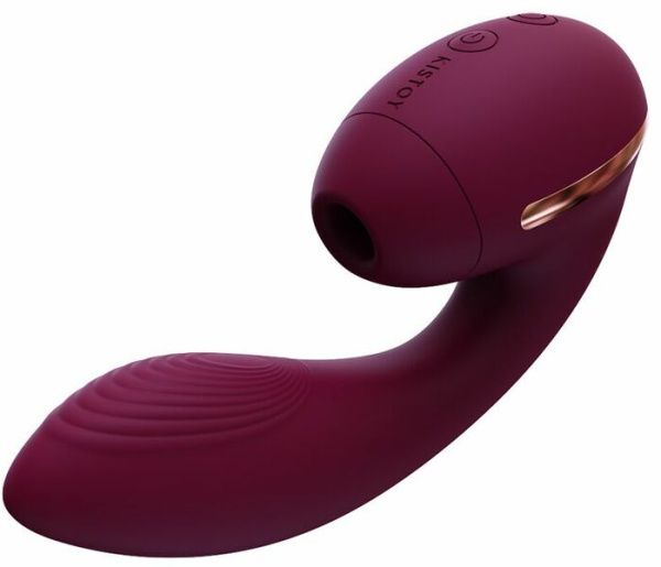 Вакуумный вибратор Kistoy Tina Mini Violet, вагинально-клиторальный
