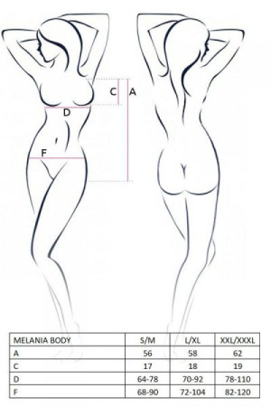 Боди MELANIA BODY black XXL/XXXL - Passion || 