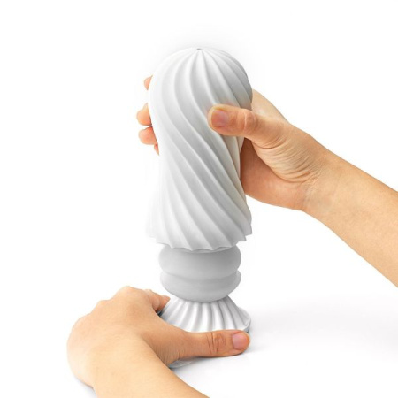 Мастурбатор Tenga FLEX Silky White с изменяемой интенсивностью, можно скручивать || 