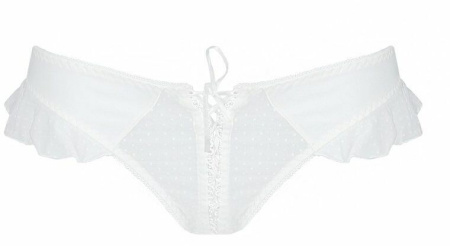 Трусики в горошек, с рюшами и шнуровкой Fatin Thong white L/XL - Passion || 