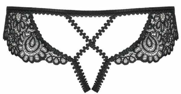 Стринги Obsessive Mixty crotchless panties black L/XL