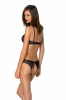Комплект Passion URSULA SET black XXL/XXXL: бра, трусики с ажурным декором и открытым шагом || 