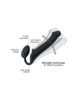 Безремневой страпон Strap-On-Me Black M, полностью регулируемый, диаметр 3,3см || 