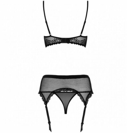 Комплект открытая грудь Obsessive LUSTELLA SET S/M сетка || 