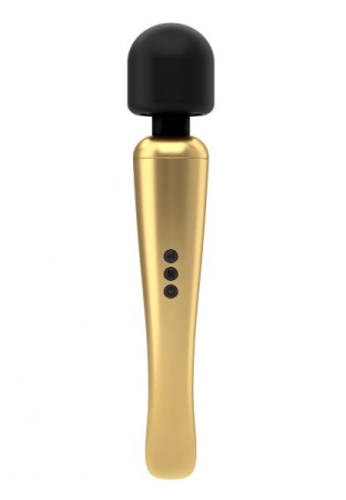 Мощный вибромассажер Dorcel MEGAWAND Gold водонепроницаемый, перезаряжаемый, 160 режимов || 