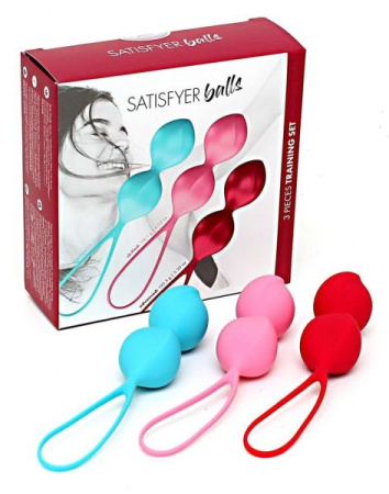 Вагинальные шарики Satisfyer V Balls (3 пары), диаметр 3,4см, вес 79-114-150гр, монолитные || 