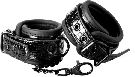Наручники BLAZE LUXURY HANDCUFF CROCO BLACK || 
