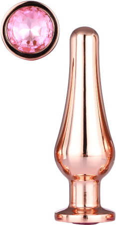 DT21827 Анальная пробка конической формы Dream Toys GLEAMING LOVE ROSE GOLD PLEASURE PLUG M