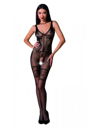 Бодистокинг Passion BS069 black, комбинезон, имитация чулок и боди