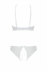 Комплект Passion URSULA SET white L/XL: бра, трусики с ажурным декором и открытым шагом || 