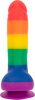 Радужный фаллоимитатор ADDICTION - JUSTIN - 8" - RAINBOW, 20,3 см, силикон || 