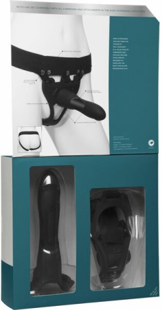 Страпон унисекс Doc Johnson Body Extensions - BE STRONG, полая насадка || 