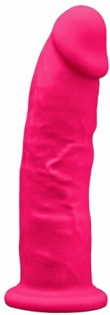 Фаллоимитатор с вибрацией SilexD Henry Vibro Pink (MODEL 2 size 7in), двухслойный, диаметр 4,4 см || 
