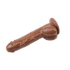 Вибромассажер JEFF STRYKER 8.9" Vibrating Dildo, Brown || 