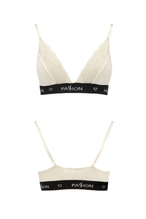Эластичный топ с кружевом Passion PS001 TOP ecru, size L || 