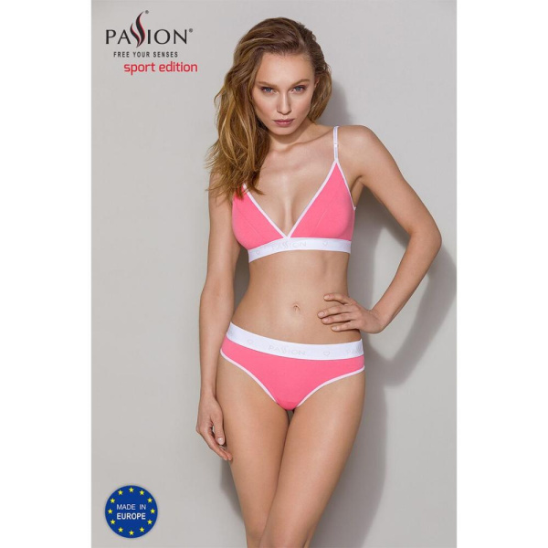 Розовые спортивные трусики-стринги Passion PS007