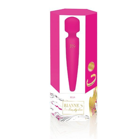 Вибромассажер Rianne S: Bella Mini Wand Rose, 10 режимов работы, медицинский силикон || 