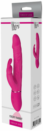 Двойной вибратор кролик Dream Toys VIBES OF LOVE COCKY RABBIT MAGENTA || 