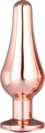DT21826 Анальная пробка конической формы Dream Toys GLEAMING LOVE ROSE GOLD PLEASURE PLUG S || 
